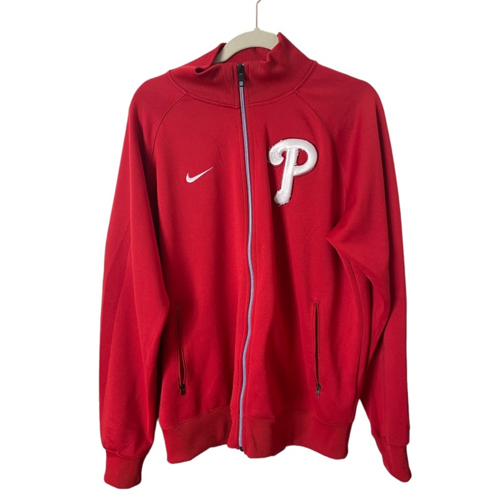 Nike Red Full-Zip Men’s Jacket with White 'P' Patch